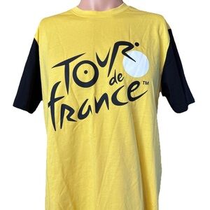 NWT Tour De France Yellow & Black Bicycle Shirt Size Large Mens